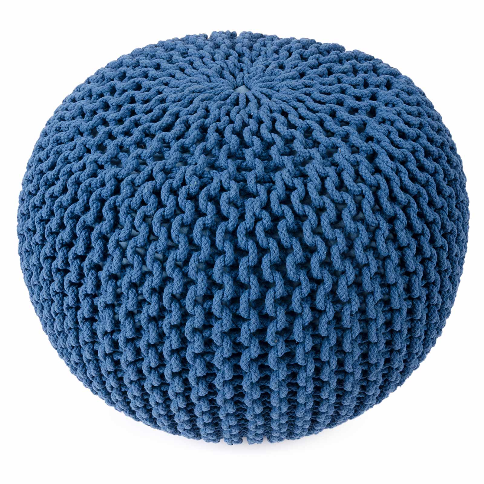 Puff Tejido Otomano de Algodon, Azul