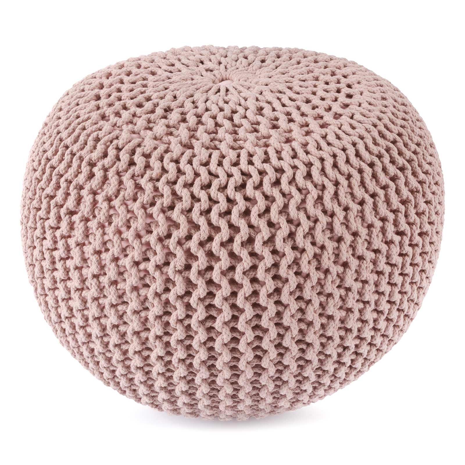 Puff Tejido Otomano de Algodon, Rosa