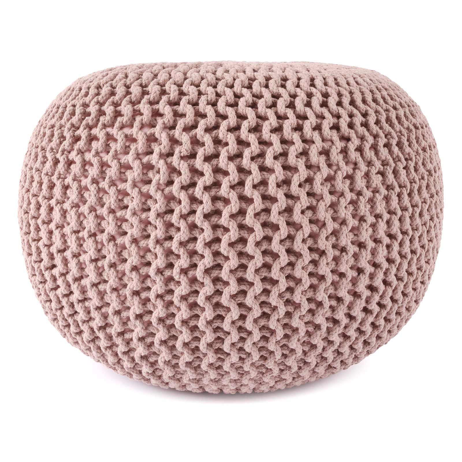 Puff Tejido Otomano de Algodon, Rosa