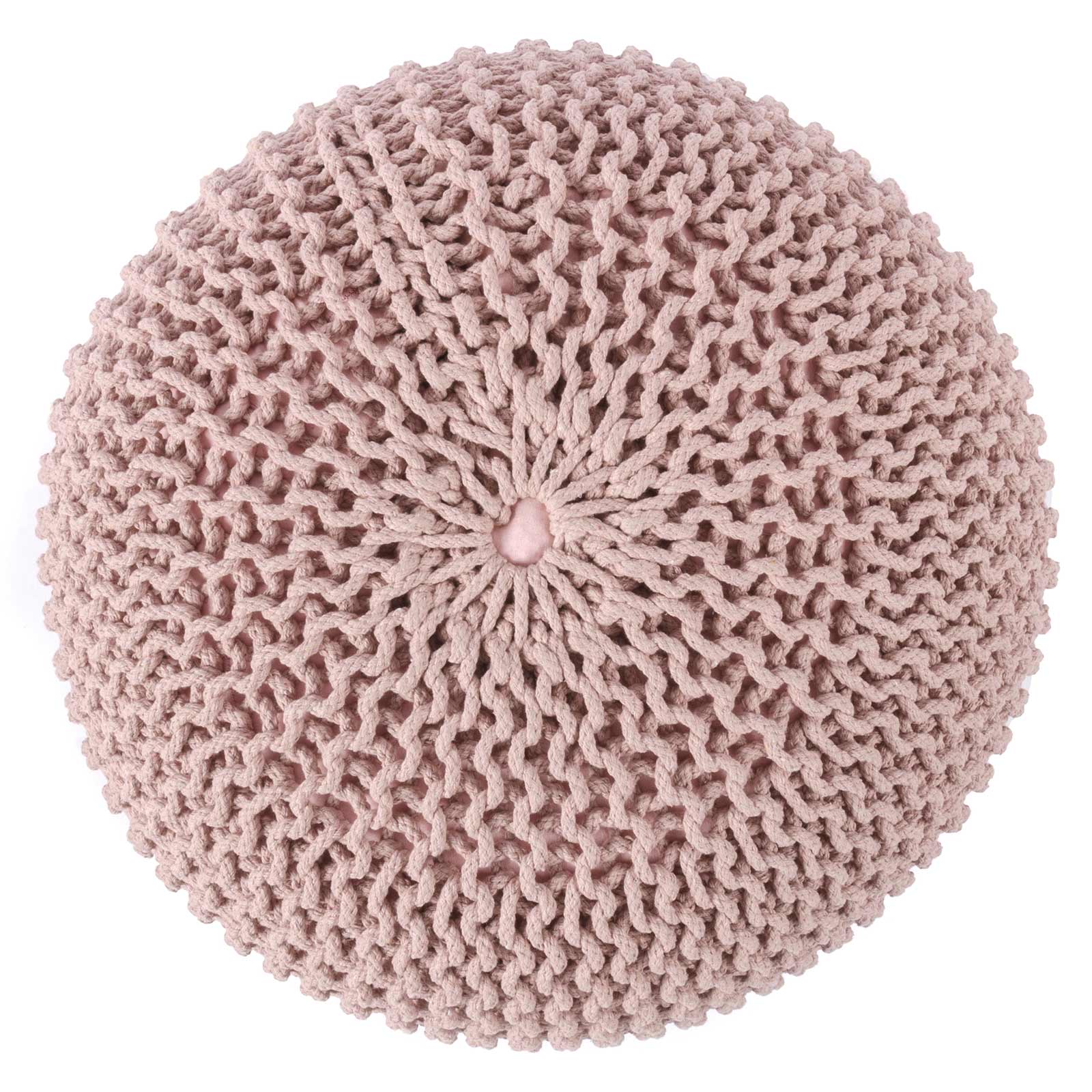 Puff Tejido Otomano de Algodon, Rosa
