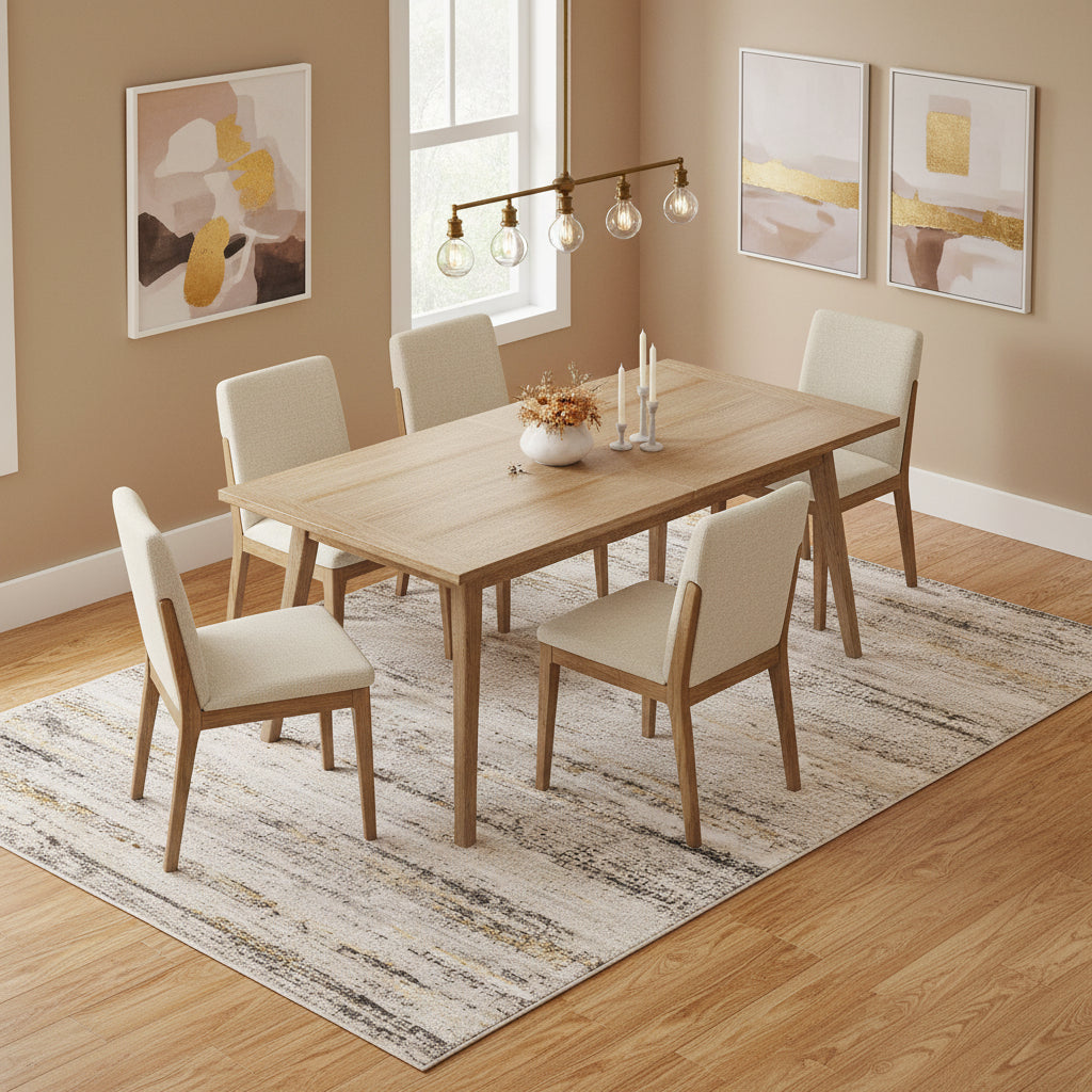 Turen 02 - Tapete Decorativo Turco Moderno Beige de Viscosa y Algodón