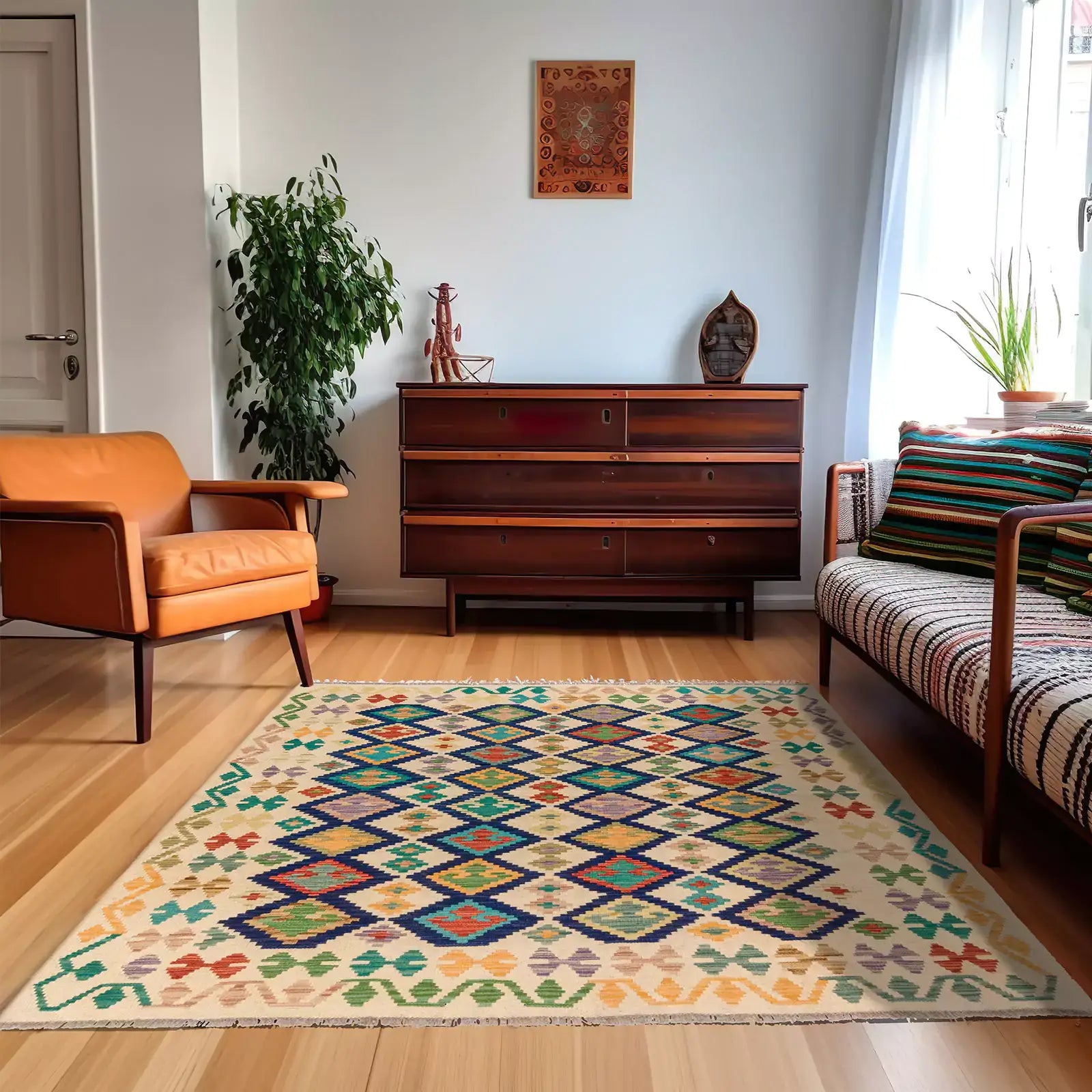 Tapete hecho a mano Kilim Maymanah