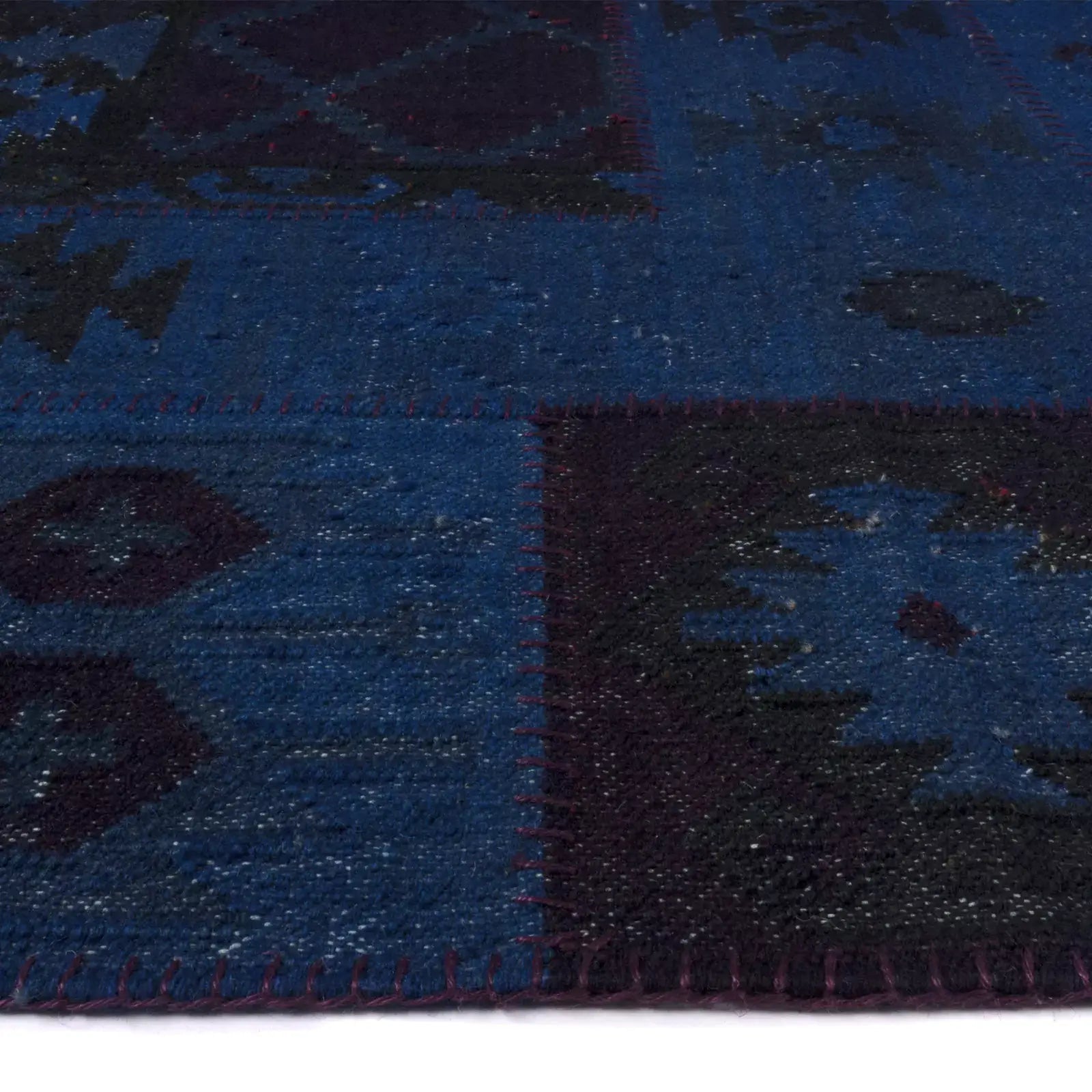 Tapete hecho a mano Stone Patch Azul