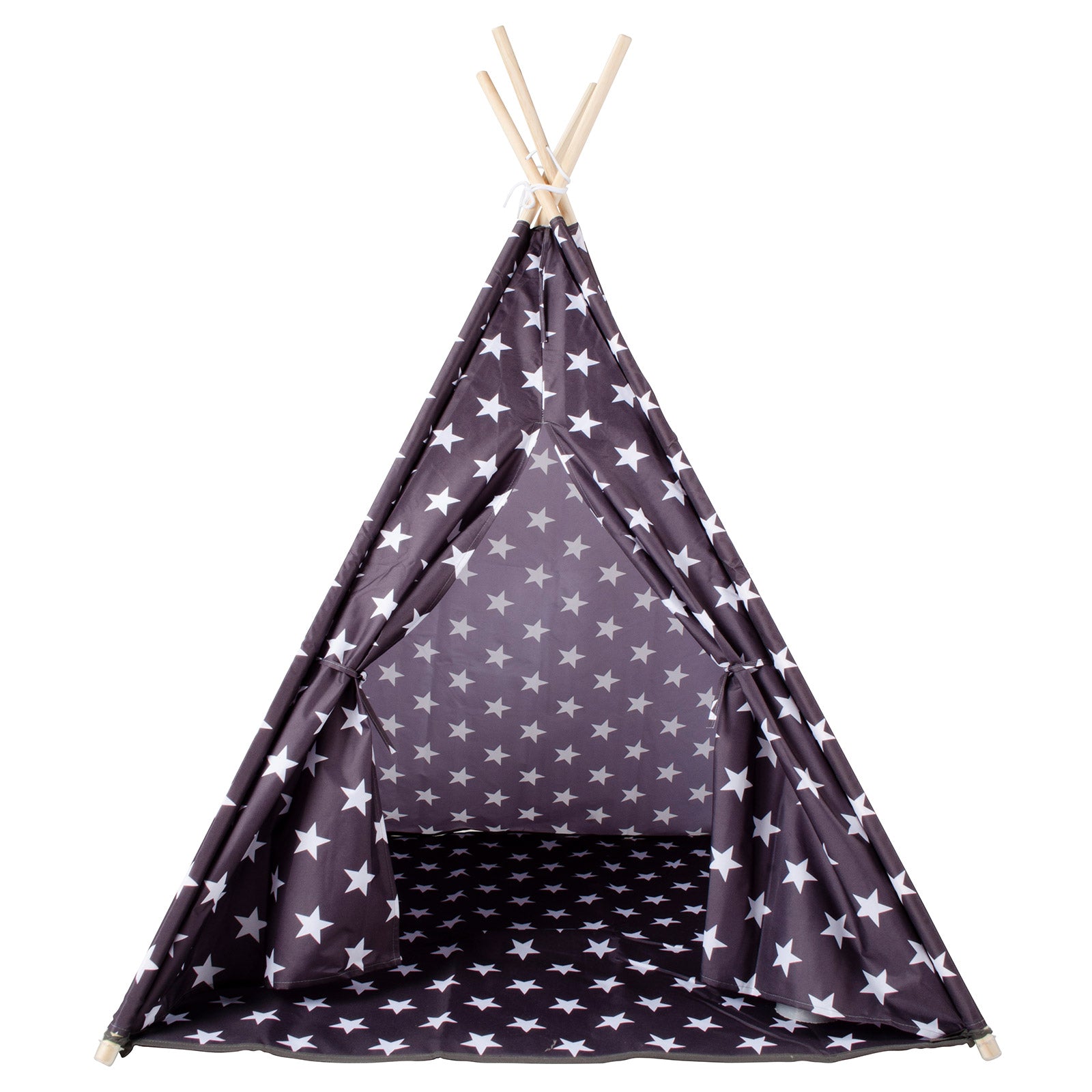 Tipi Tienda Recreativa Infantil, Negro y Blanco con Dise?o de Estrellas