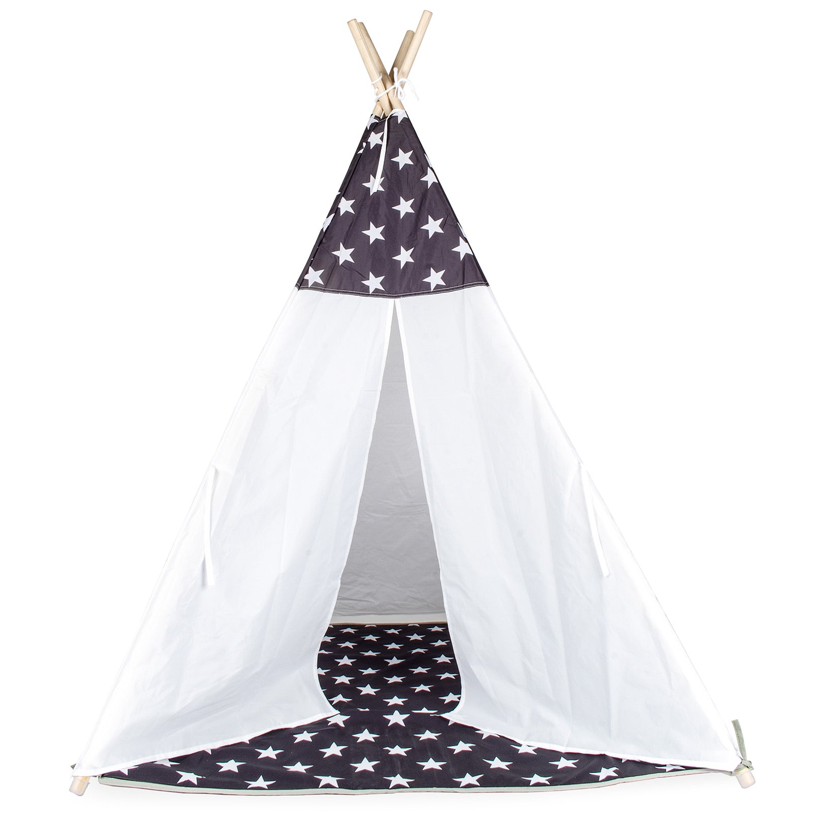 Tipi Tienda Recreativa Infantil, Blanco con Gris Estrellas