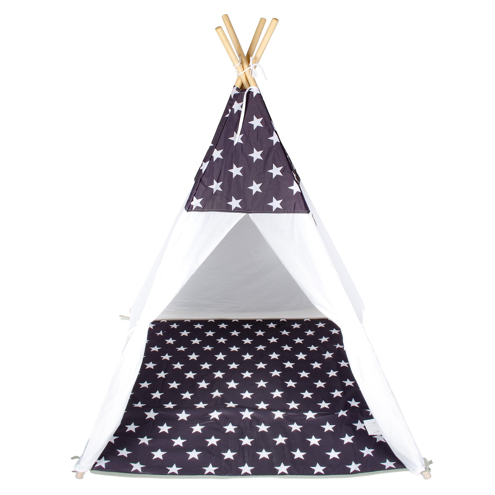 Tipi Tienda Recreativa Infantil, Blanco con Gris Estrellas