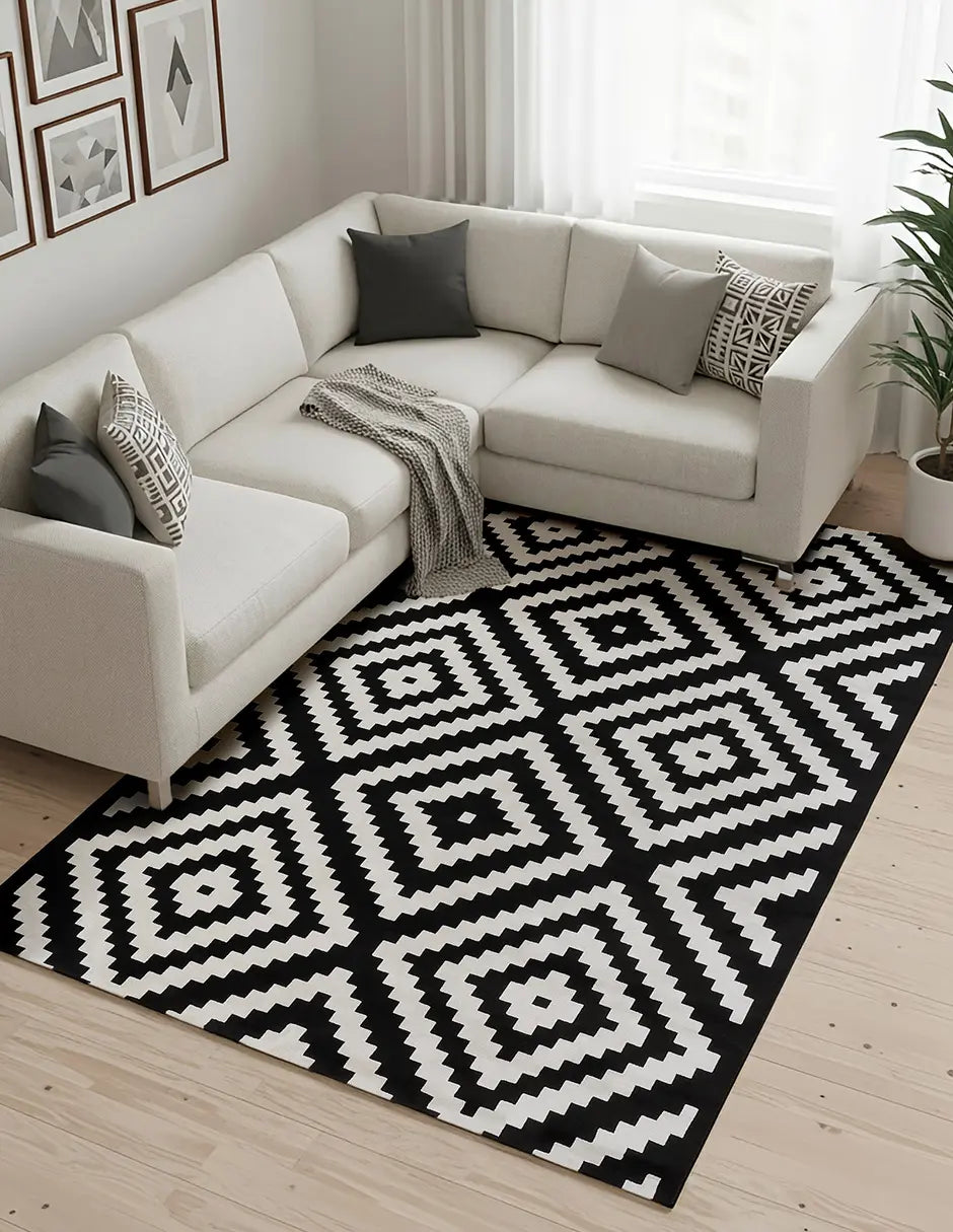 Cómo hacer que una sala pequeña se vea más grande usando tapetes