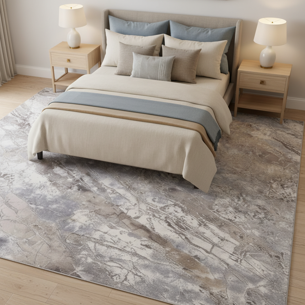 ¿Qué tamaño de tapete para recamara necesito según mi cama?
