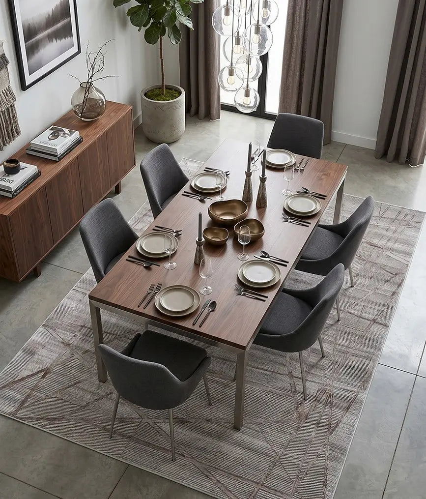 Tapetes para comedor: materiales fáciles de limpiar y mantener