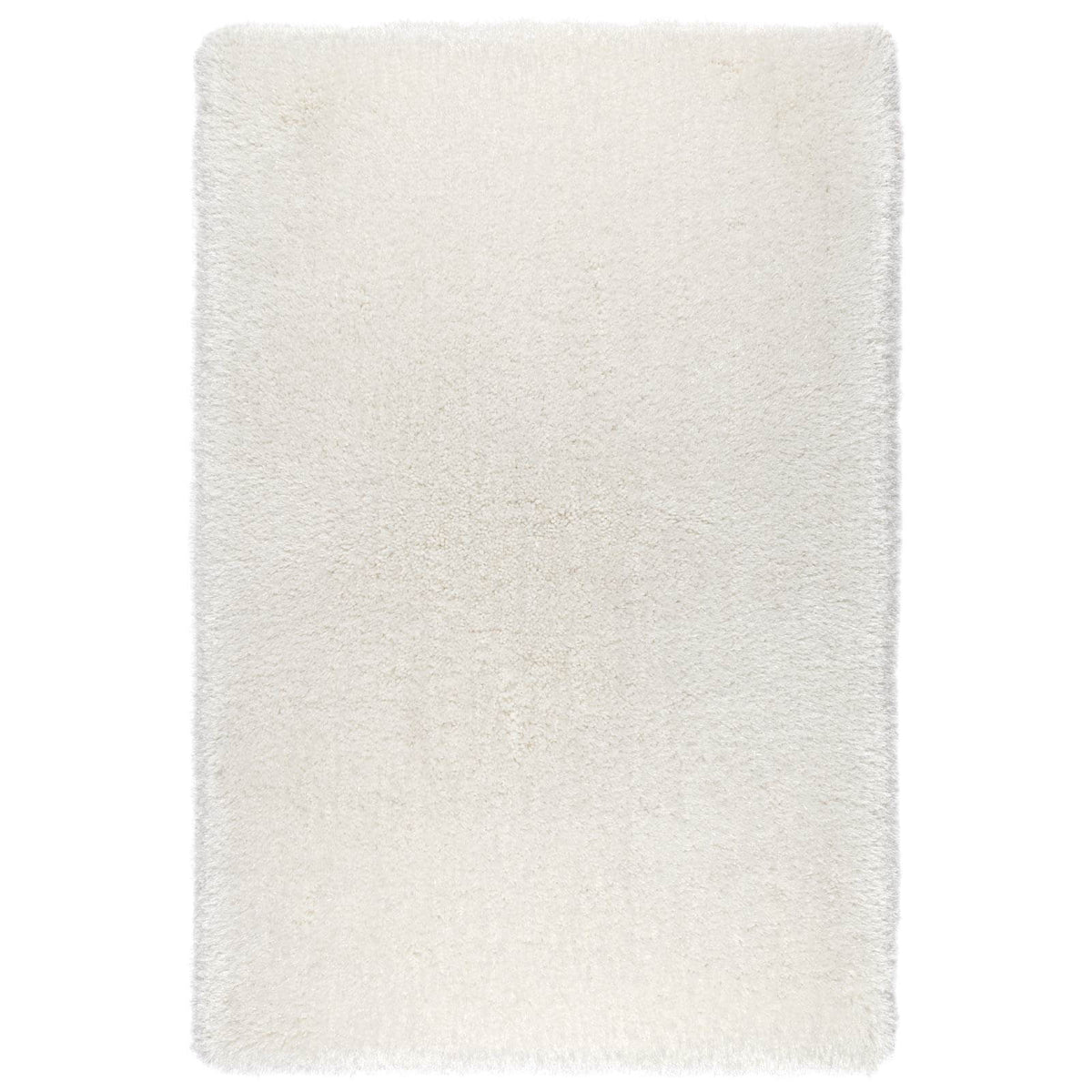 Tapete decorativo Floratta Shiny 05 estilo Shaggy de pelo largo afelpado color blanco con acabado brillante para recámara o pie de cama - Marca Tufan.