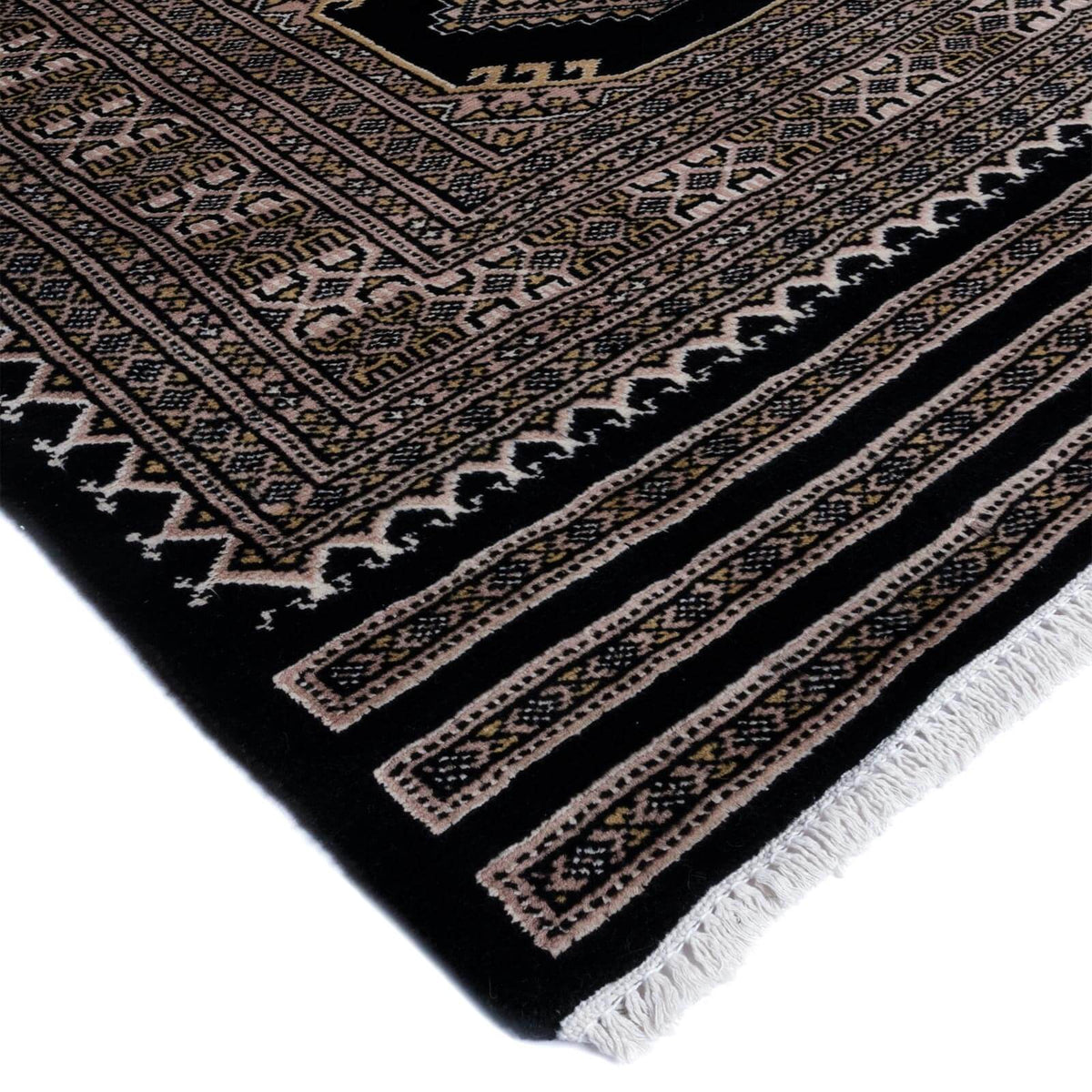 Tapete hecho a mano Jaldar Princess Negro