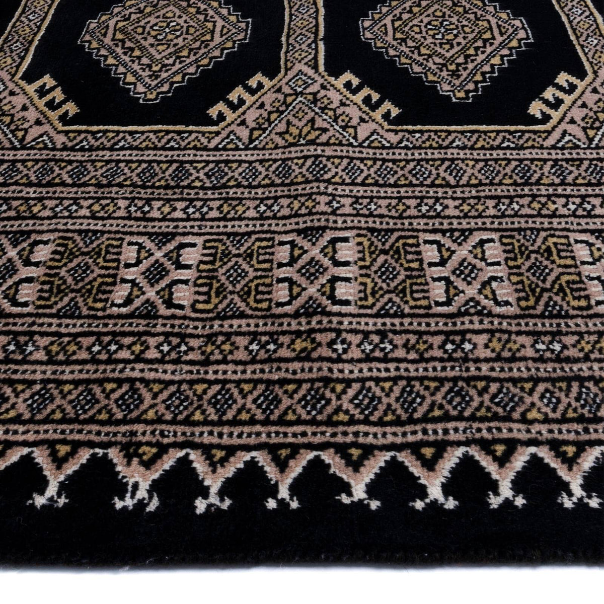 Tapete hecho a mano Jaldar Princess Negro