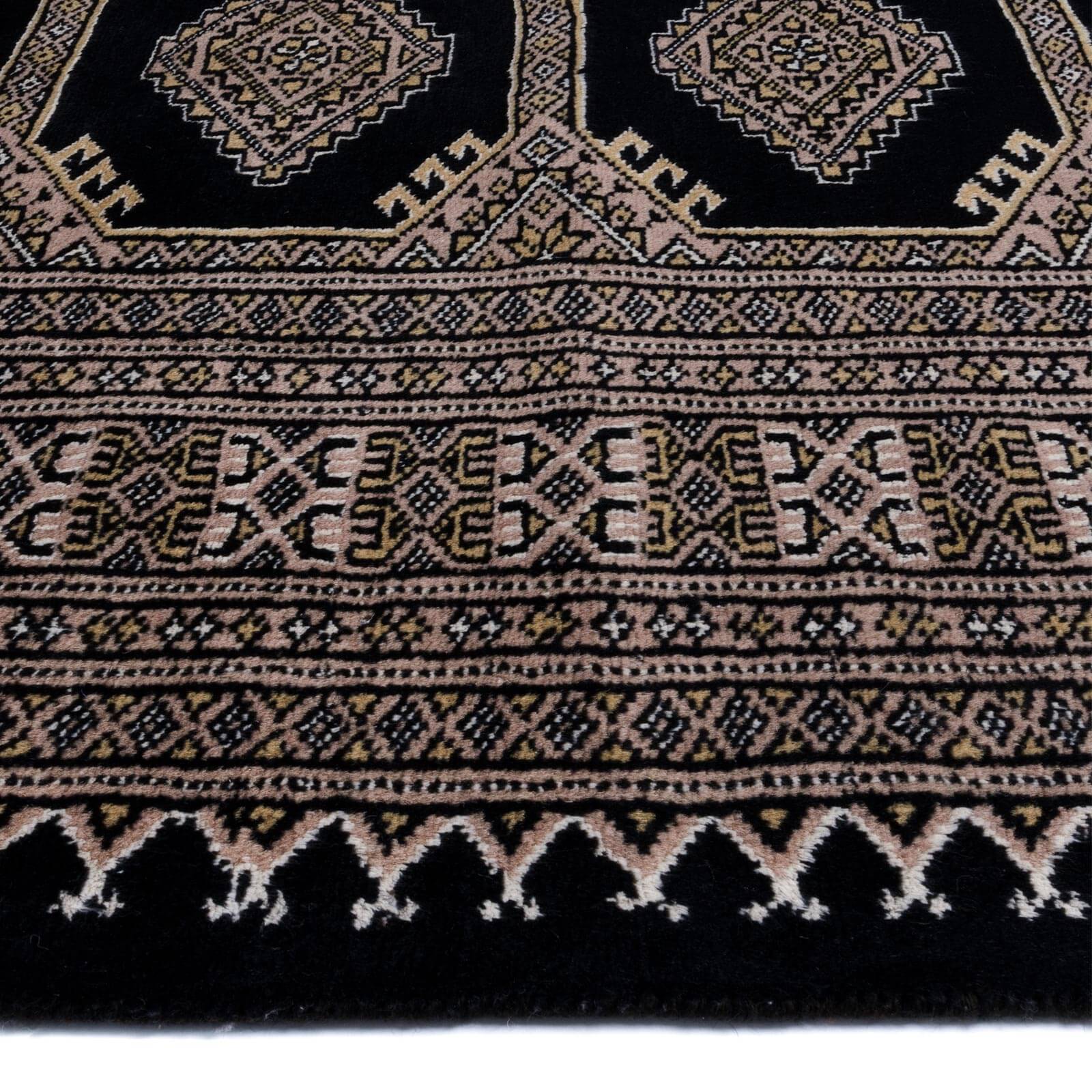 Tapete hecho a mano Jaldar Princess Negro