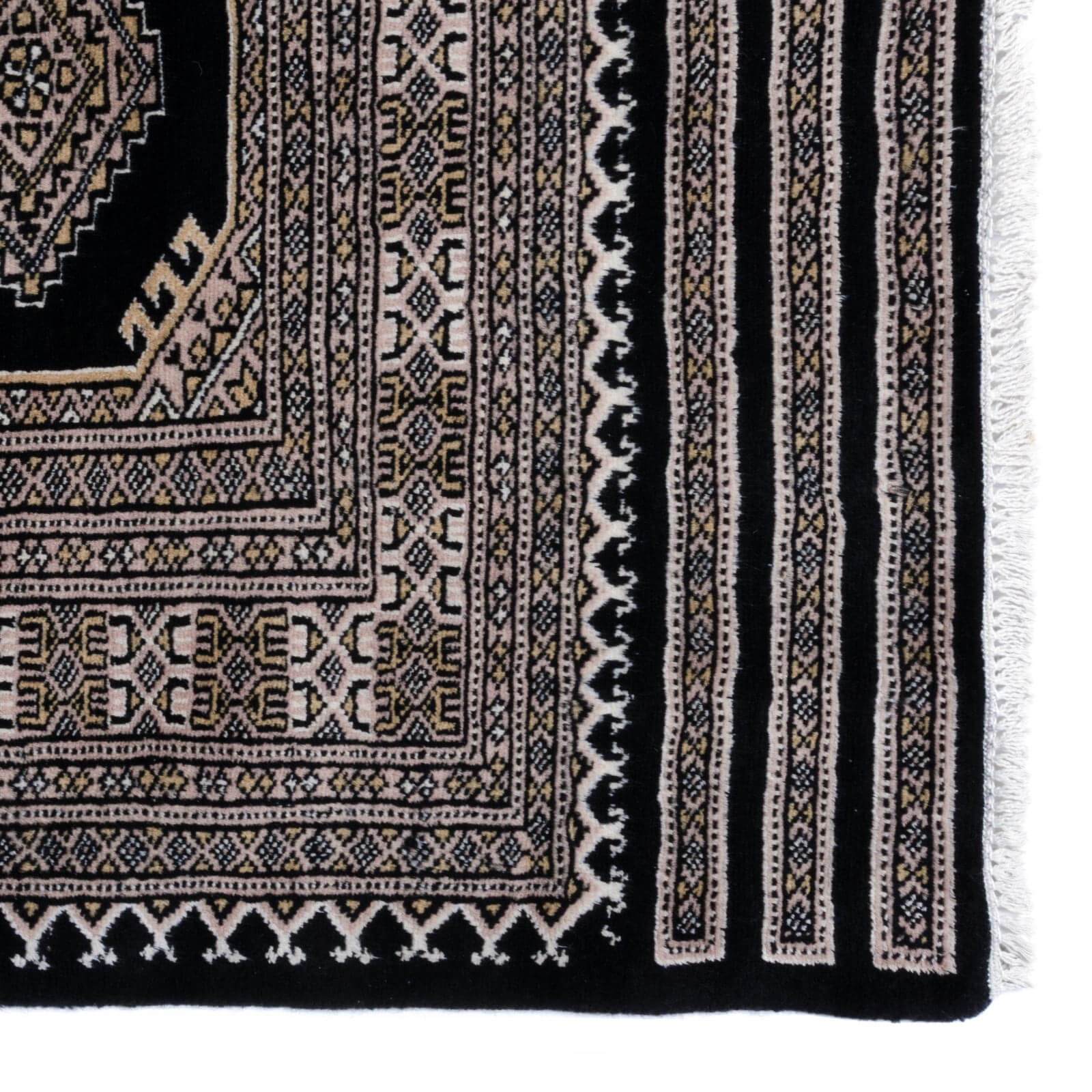 Tapete hecho a mano Jaldar Princess Negro