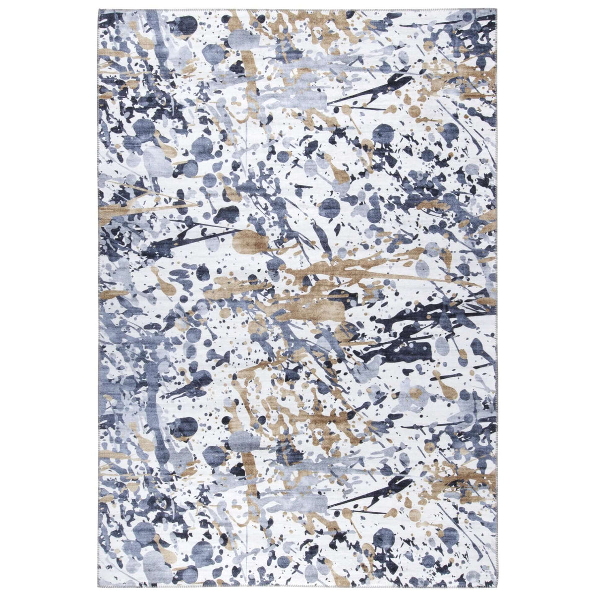 Tapete Tufan Marion 04 Decorativo Abstracto Gris Dorado Estilo Moderno Artístico