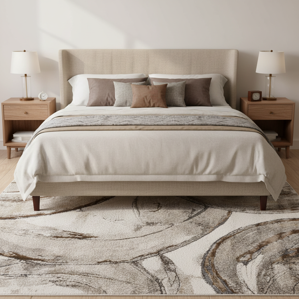 Tapete Decorativo Beige Circular