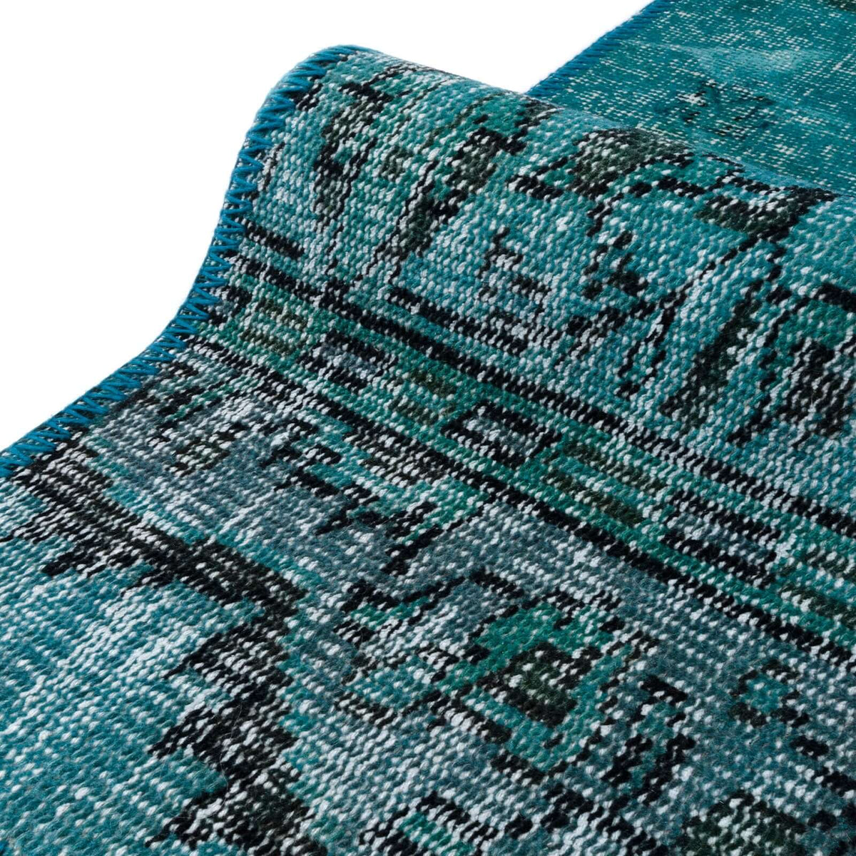 Tapete hecho a mano Patch Tur Turquesa