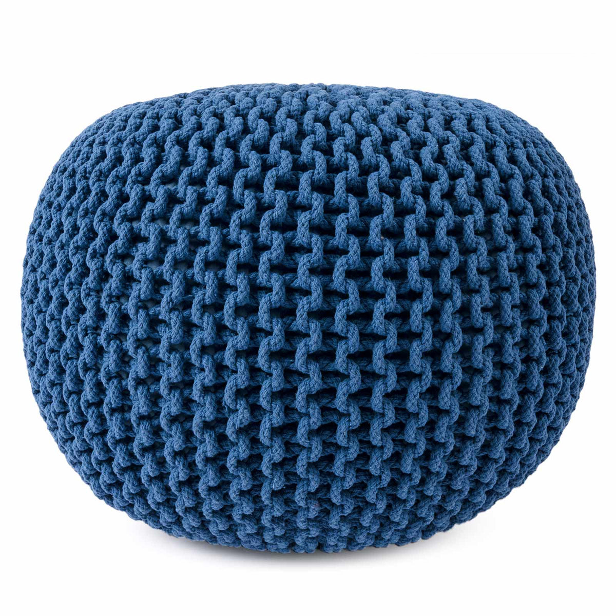 Puff Tejido Otomano de Algodon, Azul