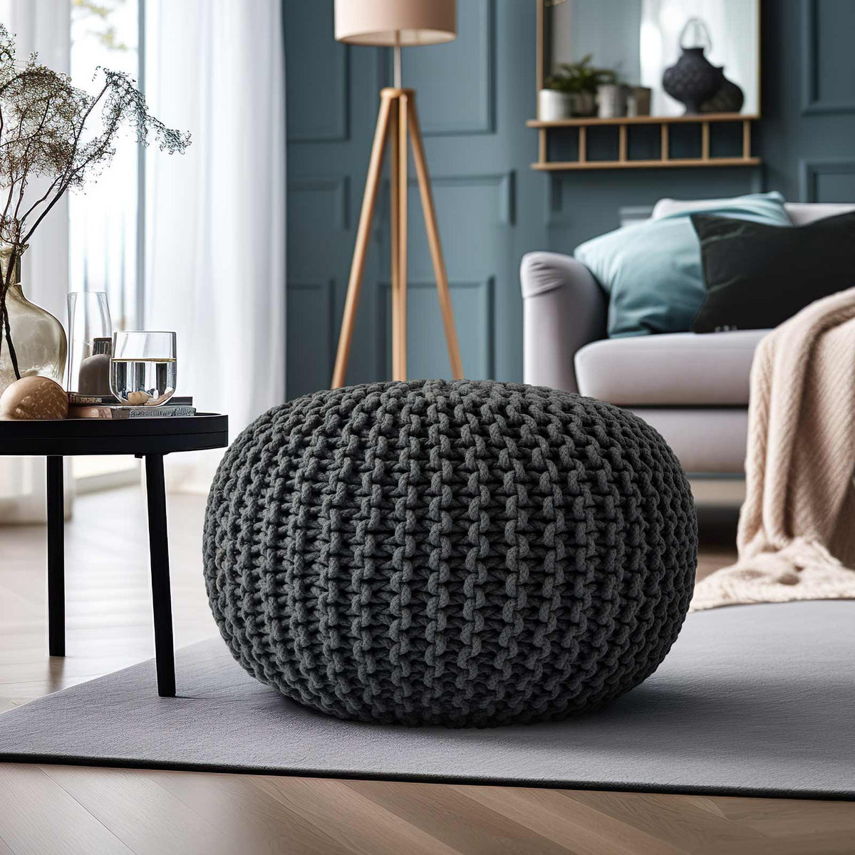 Puff Tejido Otomano de Algodon, Oxford