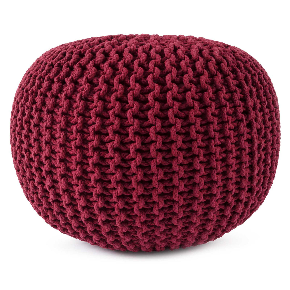 Puff Tejido Otomano de Algodon, Rojo