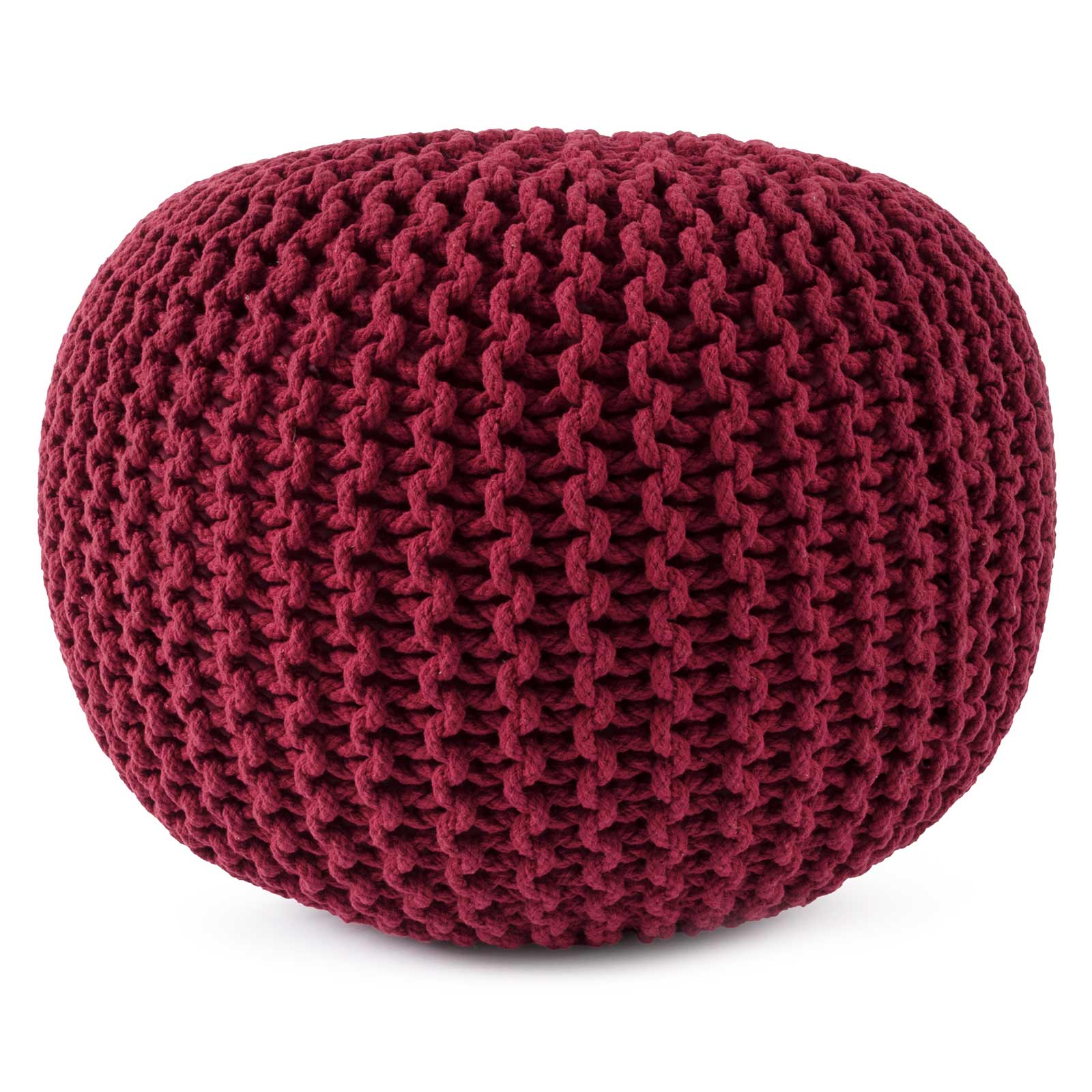 Puff Tejido Otomano de Algodon, Rojo