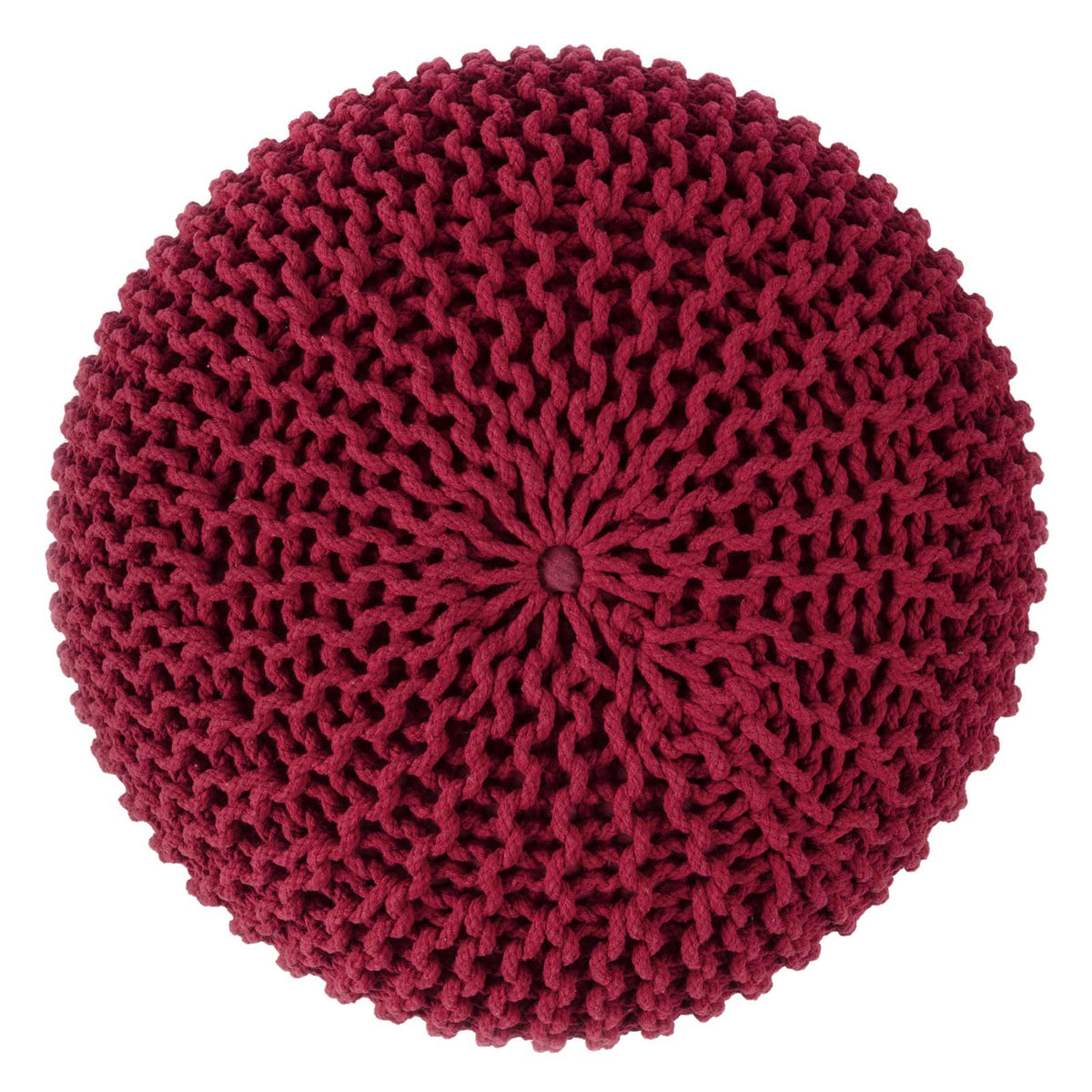 Puff Tejido Otomano de Algodon, Rojo