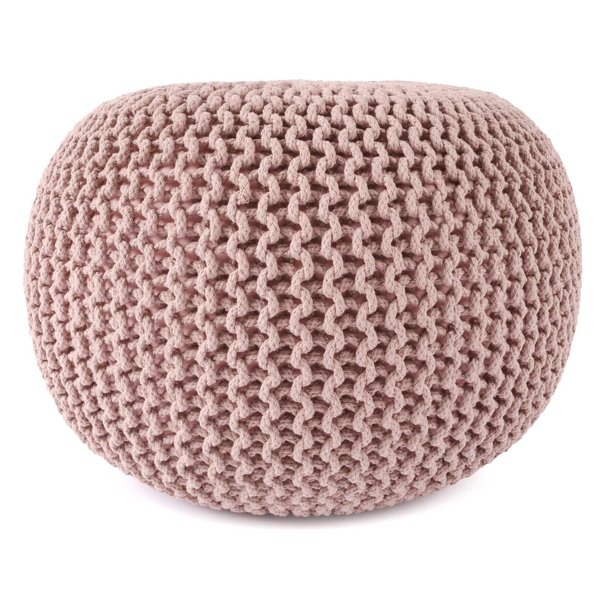 Puff Tejido Otomano de Algodon, Rosa