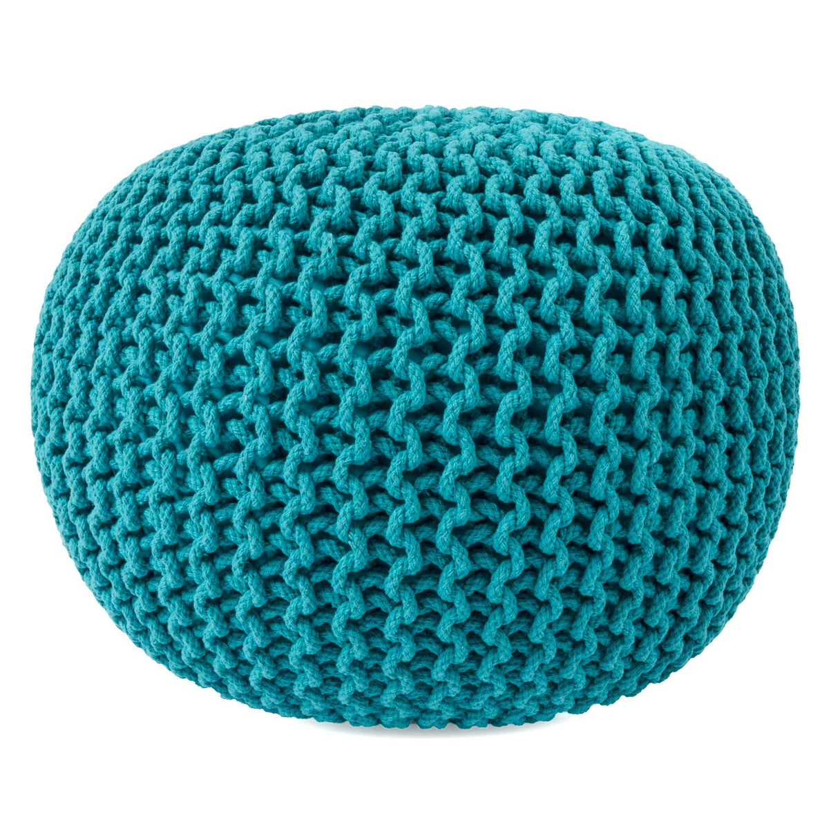 Puff Tejido Otomano de Algodon, Turquesa