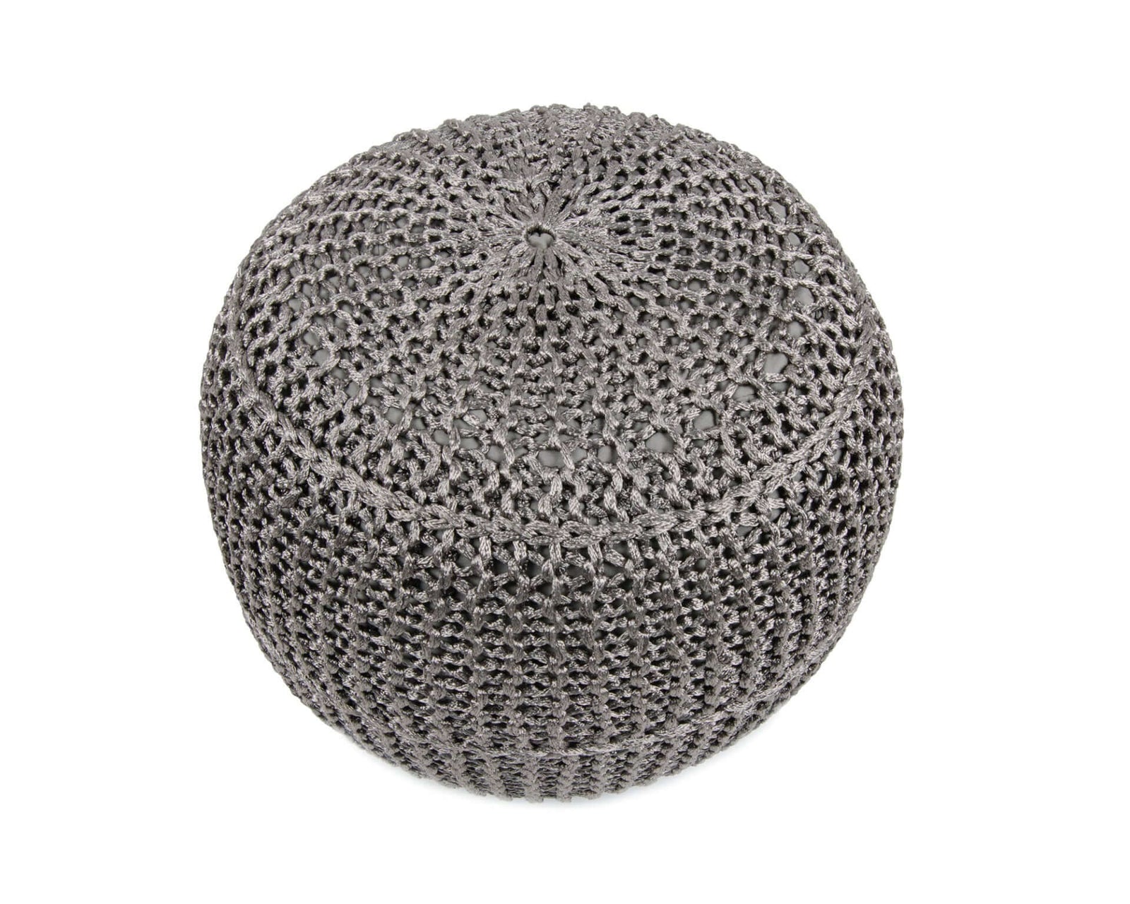 Puff Metropolis tejido en color gris Oxford, asiento auxiliar redondo y versátil - Tufan
