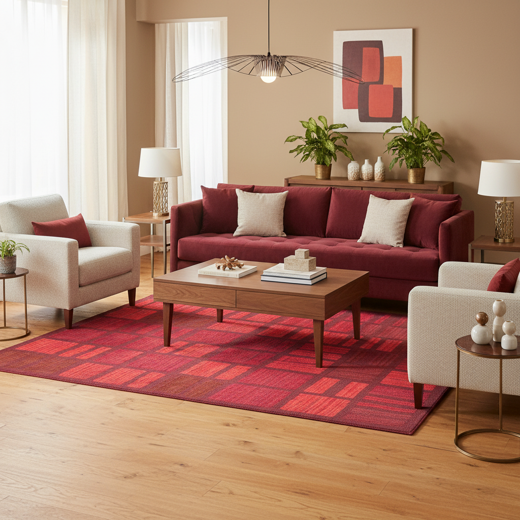 tapete-rectangular-color-rojo-dhurrie