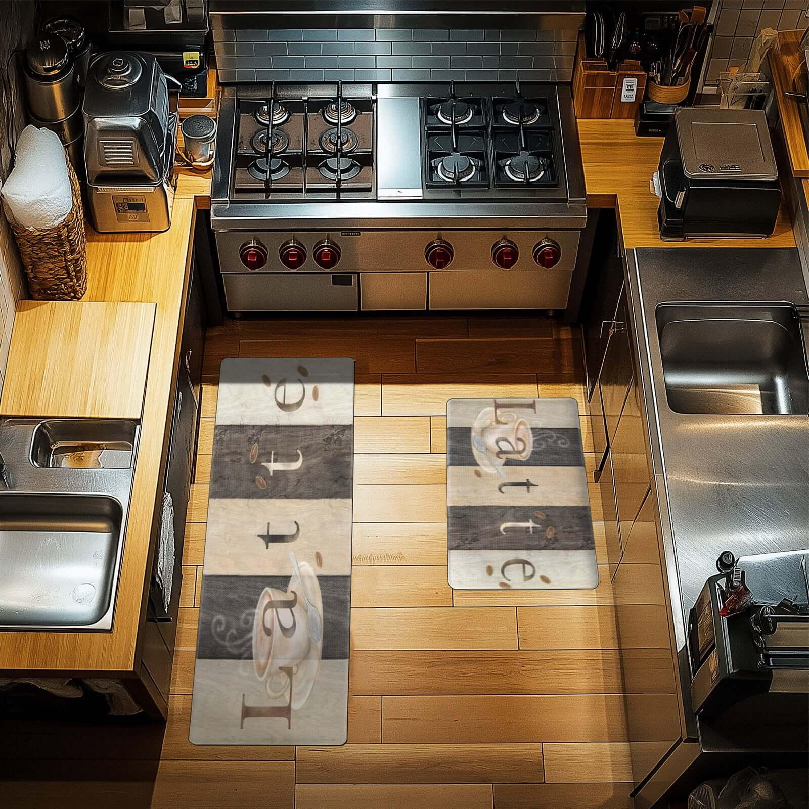 Set de 2 piezas Tapetes para Cocina Antifatiga |  Grosor de 10 mm | Color Beige