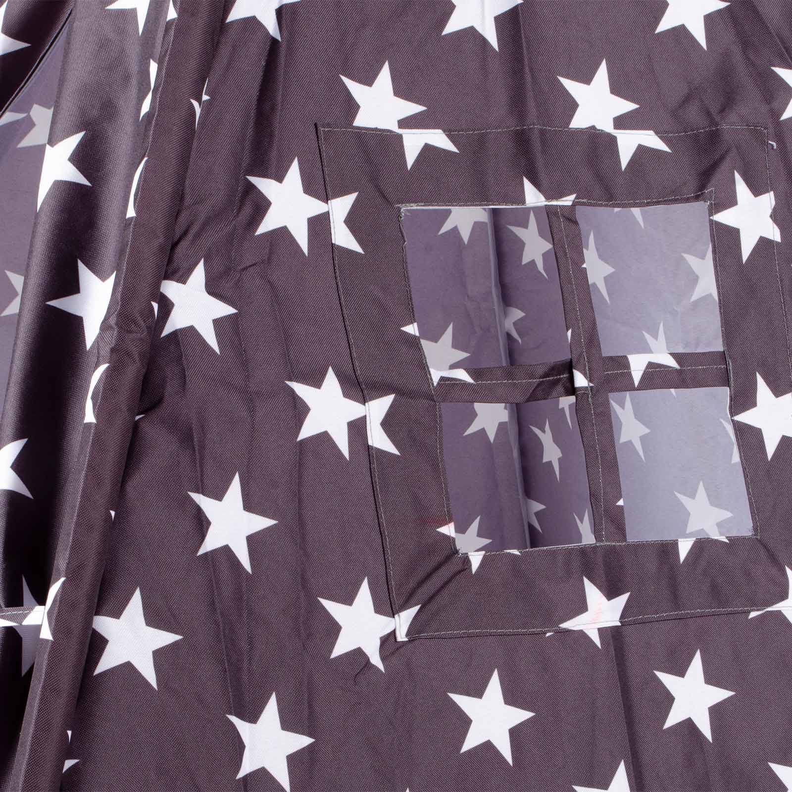 Tipi Tienda Recreativa Infantil, Negro y Blanco con Dise?o de Estrellas