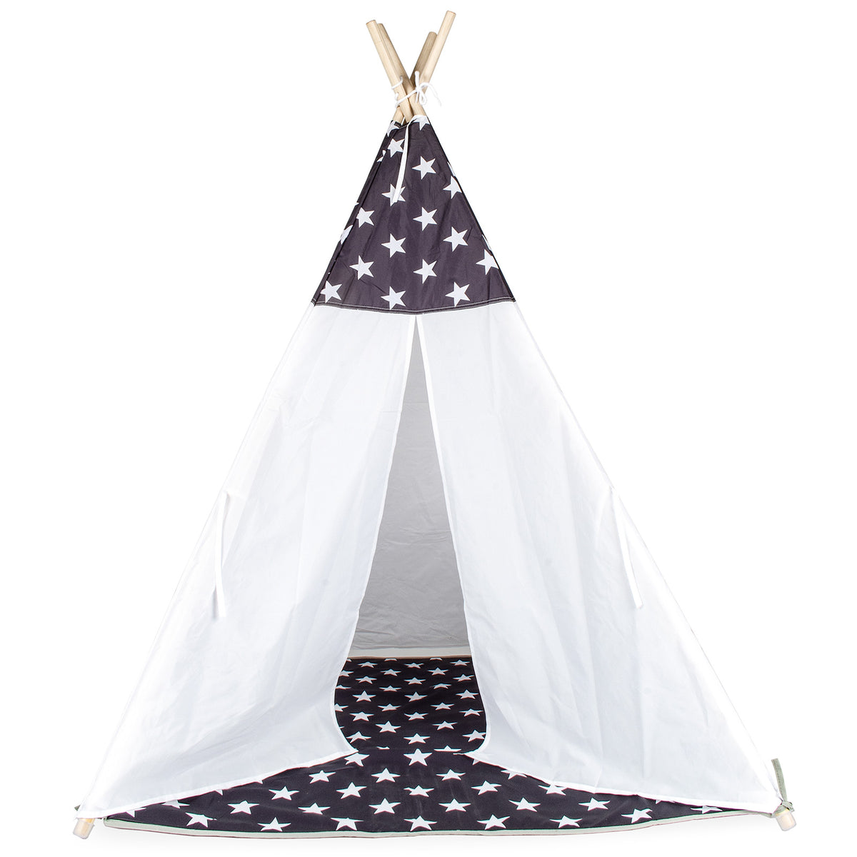 Tipi Tienda Recreativa Infantil, Blanco con Gris Estrellas