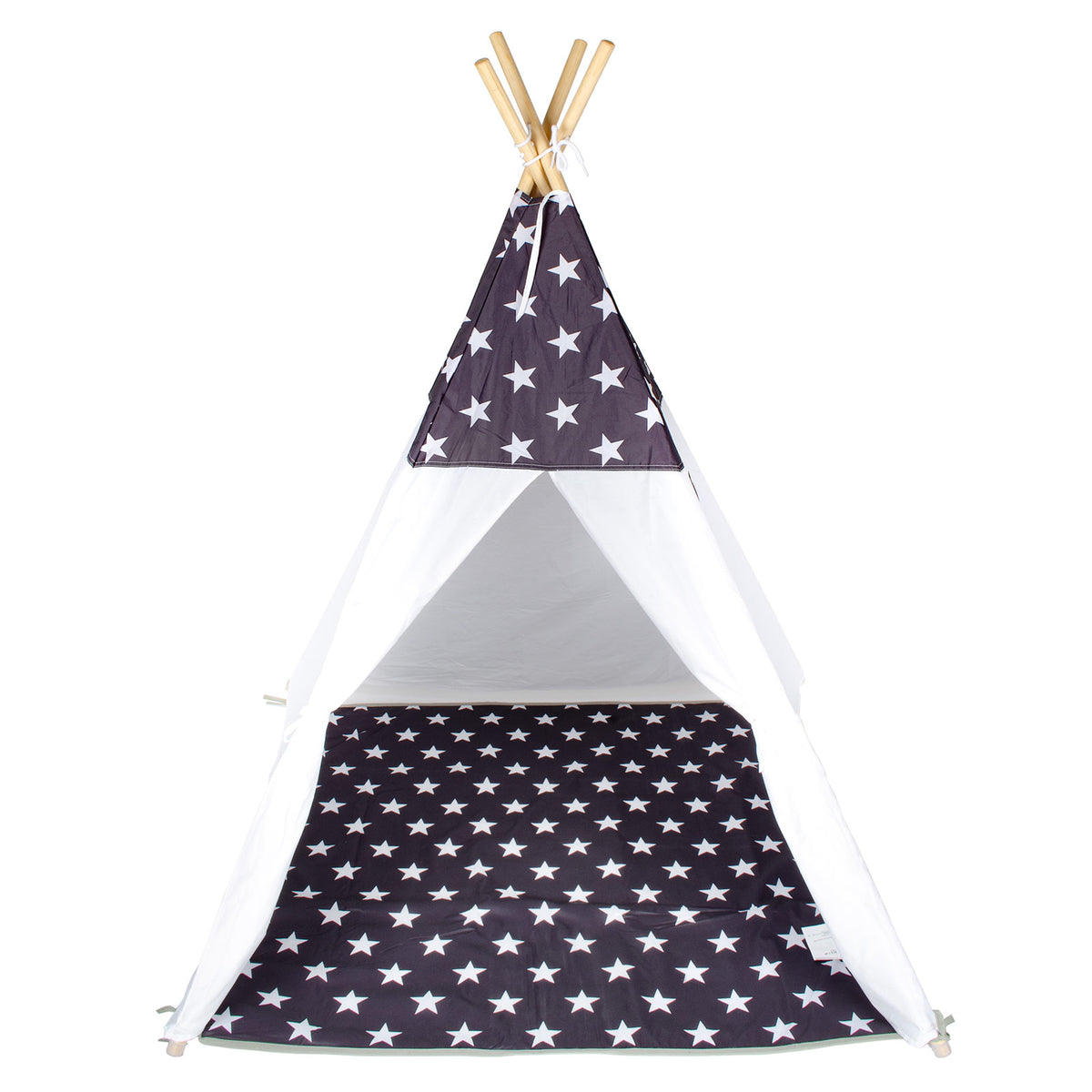 Tipi Tienda Recreativa Infantil, Blanco con Gris Estrellas