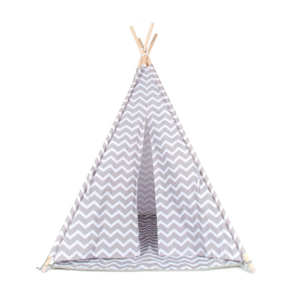 Tipi-Tienda-Recreativa-Infantil-Gris- con-Blanco