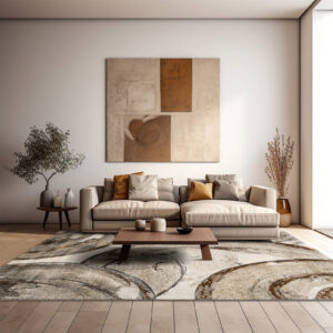 Tapete Decorativo Beige Circular